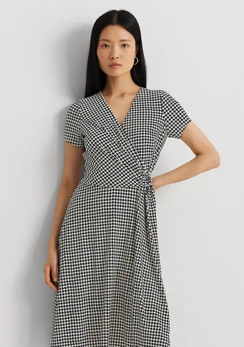 Ralph Lauren Ralph Lauren Houndstooth Jersey Surplice Dress 3