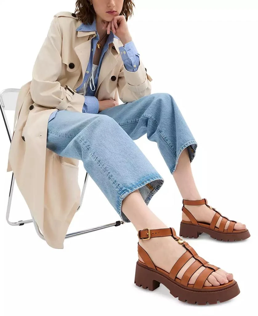 Coach Sculpted "C" Platform Fisherman Lug Sandals 6