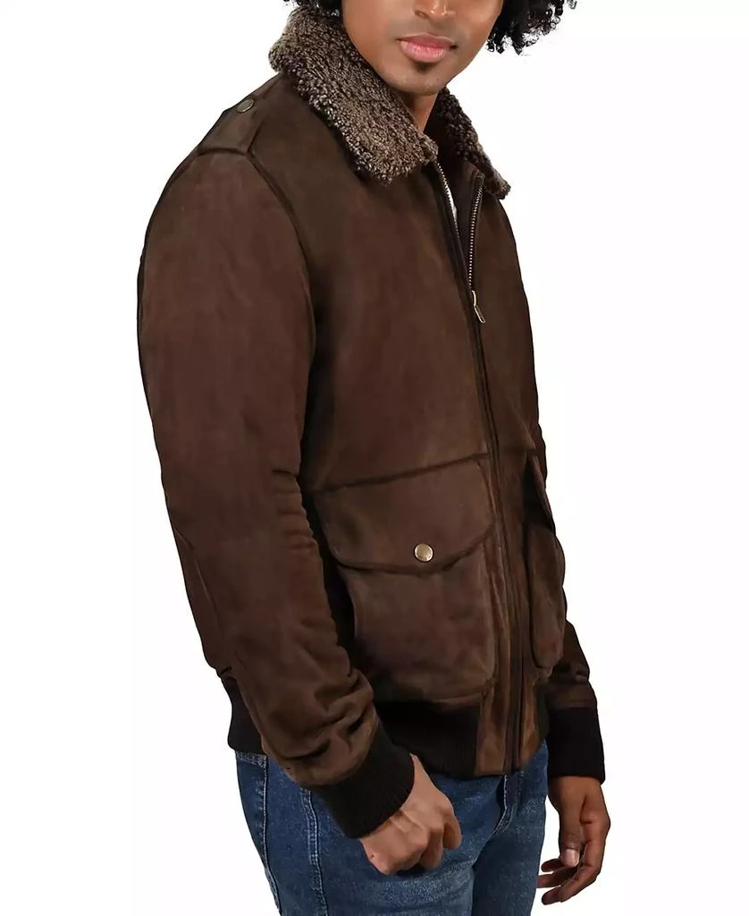 Frye Men's Suede Bomber Jacket with Vintage Finish 2