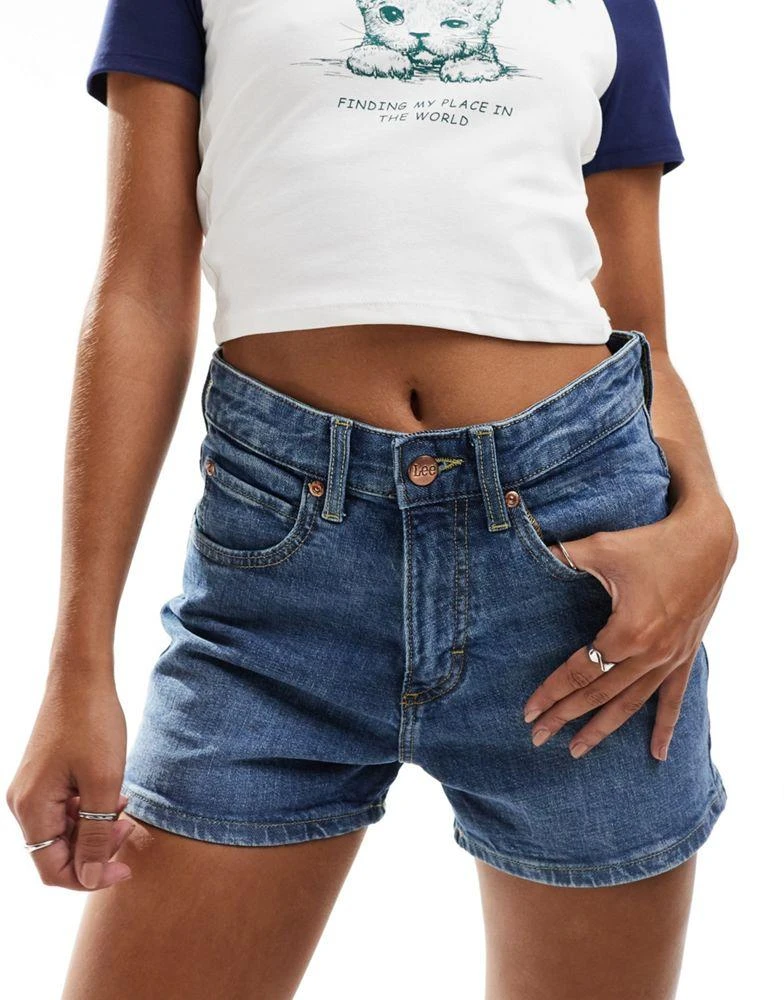 LEE Lee Rider denim shorts in mid blue 1