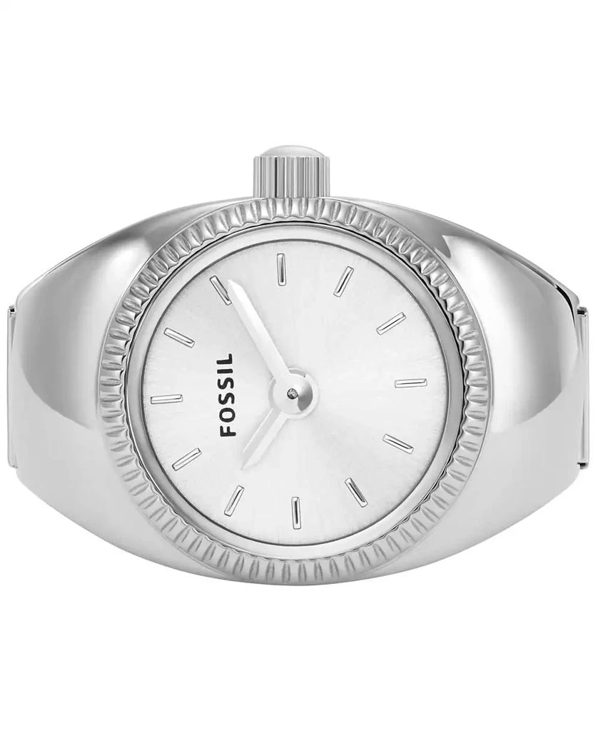 Fossil Women's Ring Watch Two-Hand Silver-Tone Stainless Steel Bracelet Watch, 15mm 2