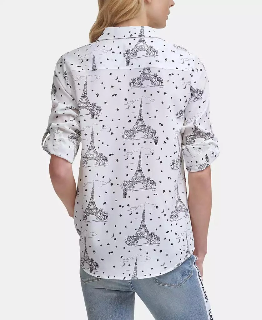 Karl Lagerfeld Paris Women's Printed Whimsical Long Sleeve Top 2