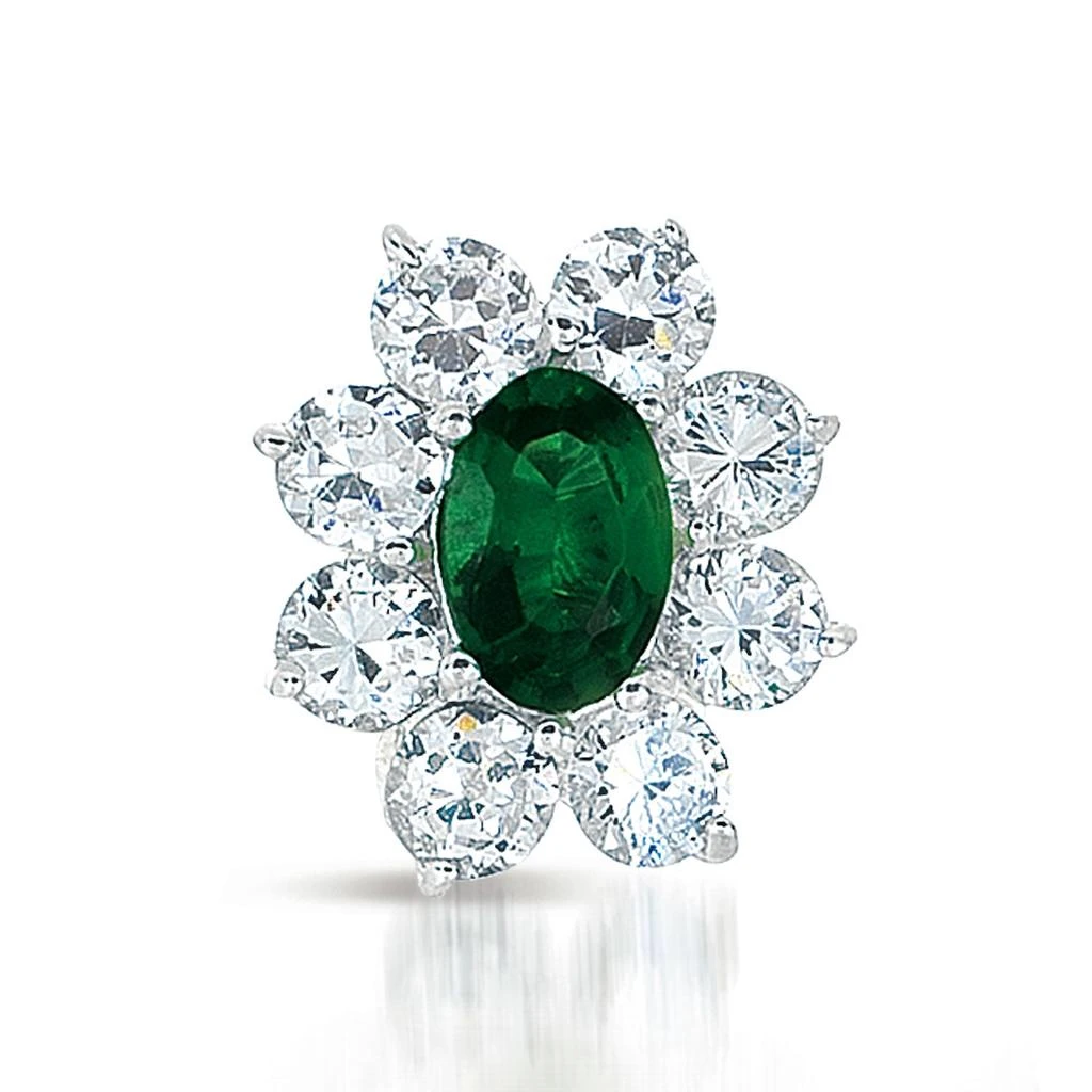 Genevive GENEVIVE Sterling Silver Ruby Cubic Zirconia Flower Stud Earrings 3