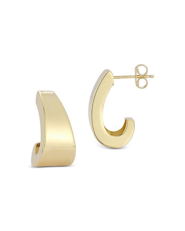Bloomingdale's Bold J Hoop Earrings in 14K Yellow Gold