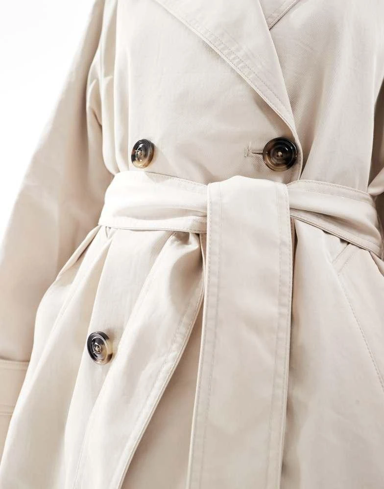 Mango Mango longline core trench coat in light beige 4