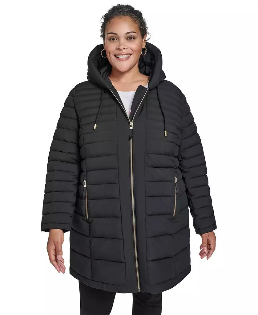 Shop Plus Size Hooded Packable Puffer Coat on Sale at BeyondStyle