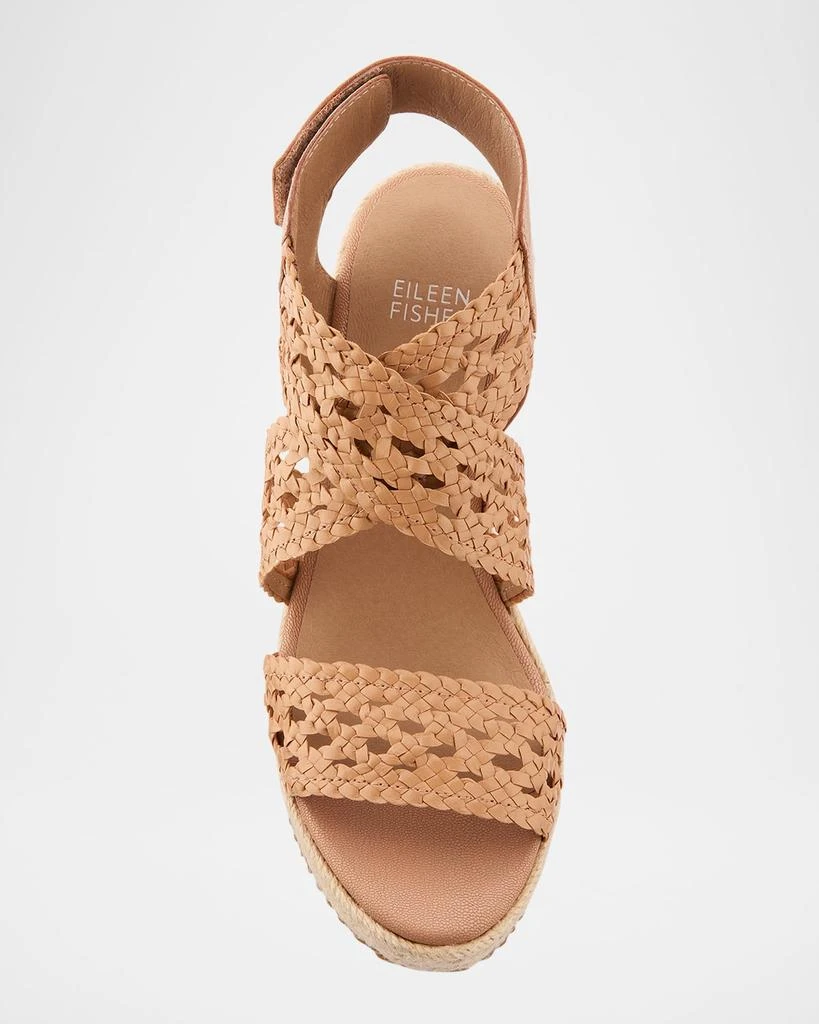 Eileen Fisher Willow Woven Crisscross Wedge Espadrilles 3