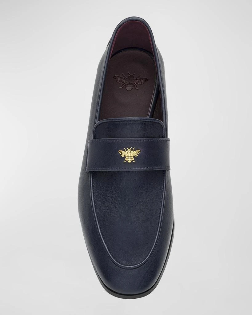Bougeotte Leather Medallion Heeled Loafers 4