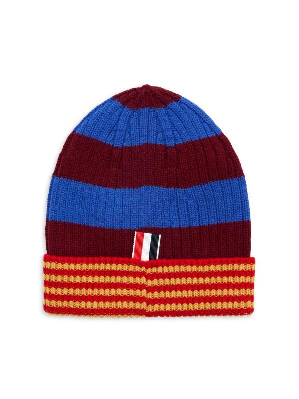 Thom Browne FC Barcelona Striped Wool Beanie 2