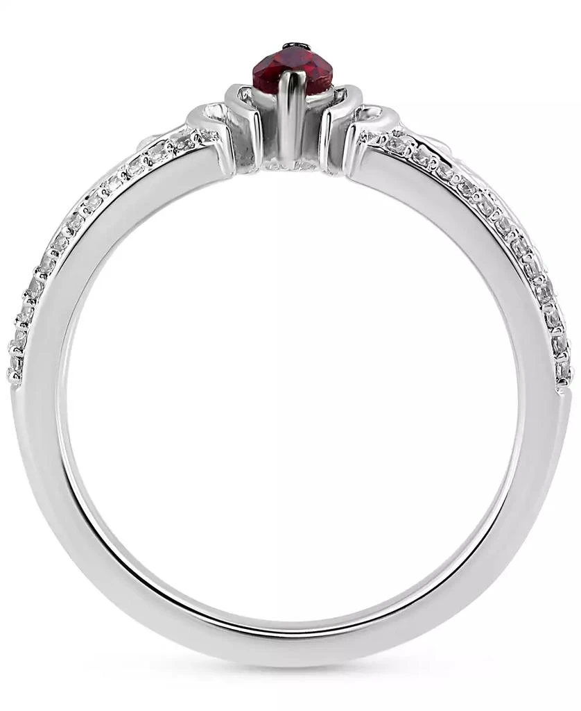 Wonder Fine Jewelry Marvel Garnet (1/4ct. t.w.) Sapphire (1/20 ct. t.w.) & Diamond (1/6 ct. t.w.) Spiderman Ring in Sterling Silver 6
