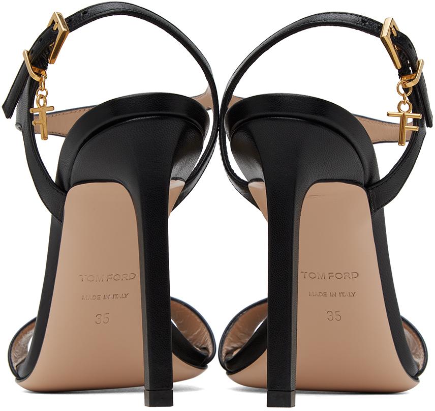 Tom Ford Black T-Strap Heeled Sandals - Shoes - Compare