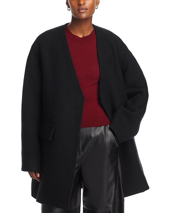 CO Collarless Wool Coat