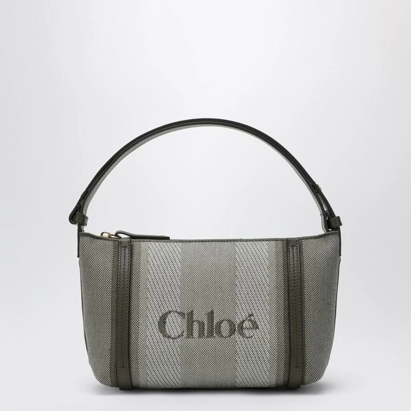 Chloé Dark green striped Chloé Carry tote bag in canvas