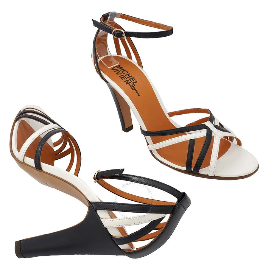 MICHEL VIVIEN Ladies Navy Blue Phocea High Heel Sandals 2