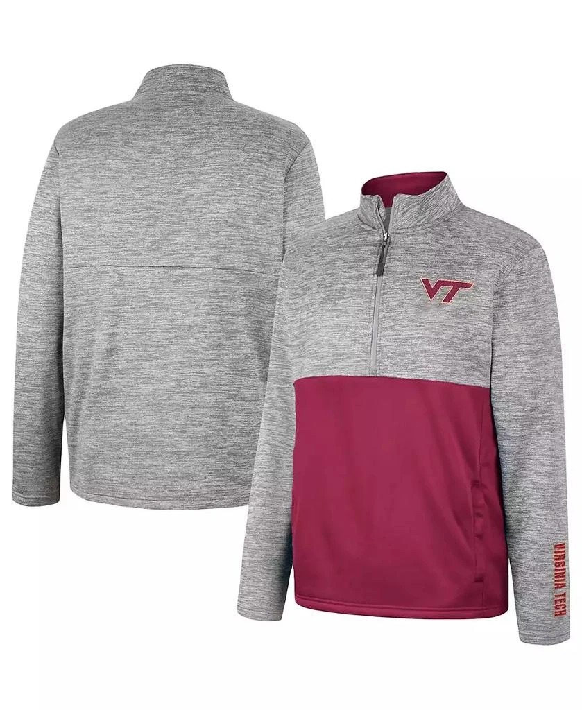 Colosseum Men's Gray Virginia Tech Hokies John Half-Zip Jacket 1