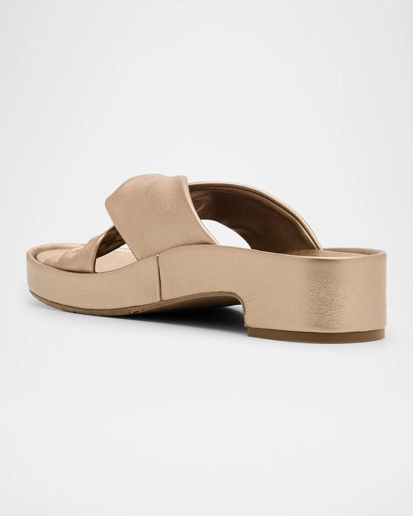 Pedro Garcia Twisted Metallic Leather Flatform Sandals 4