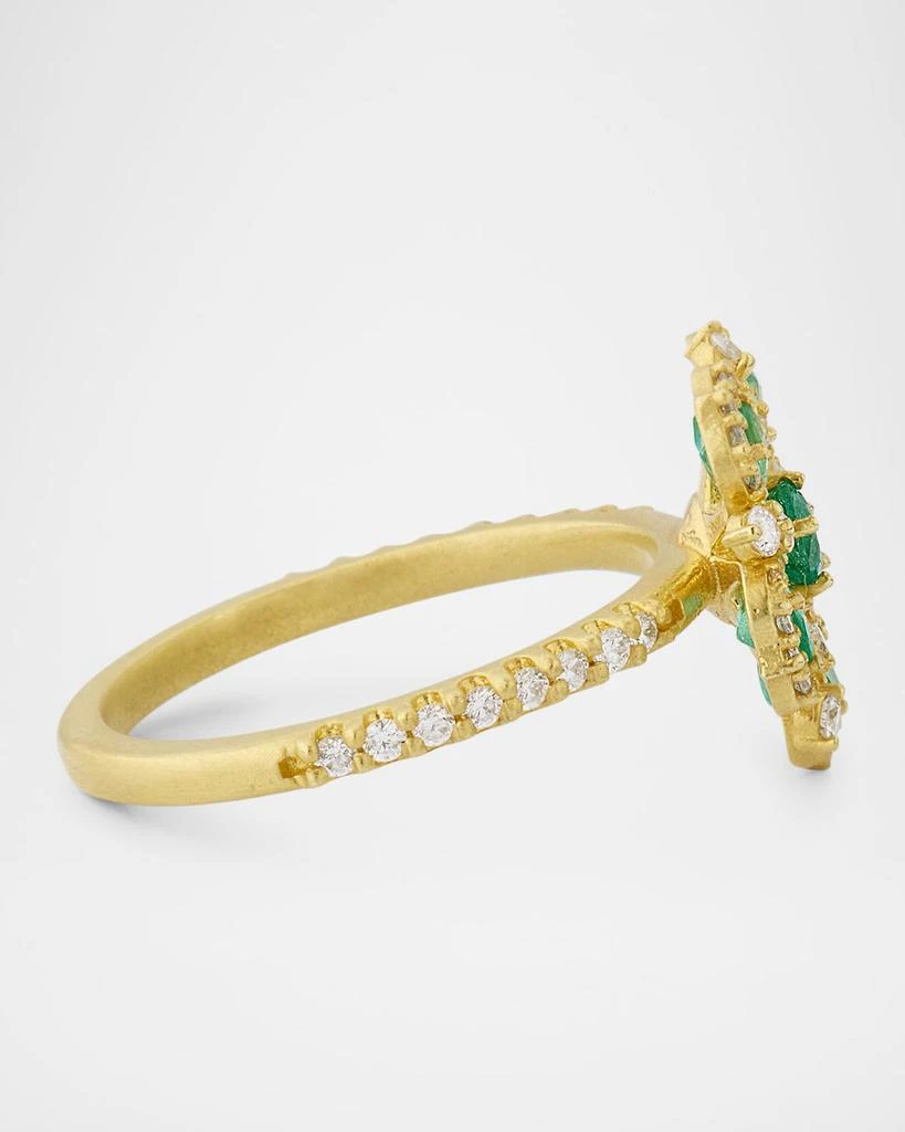 Tanya Farah Jasmine Bloom Diamond and Emerald Statement Ring 5