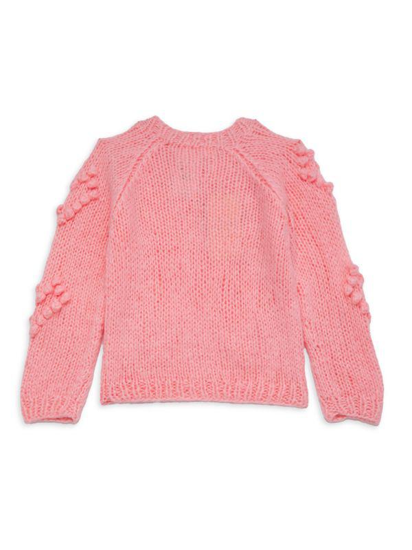 Hannah Banana Little Girl's & Girl's Pom Knit Heart Sweater