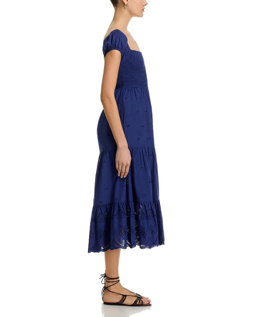 AREA Eyelet Smocked Midi Dress 5