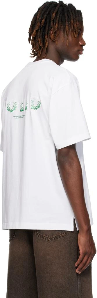 Solid Homme White Embroidered-Logo T-shirt 3