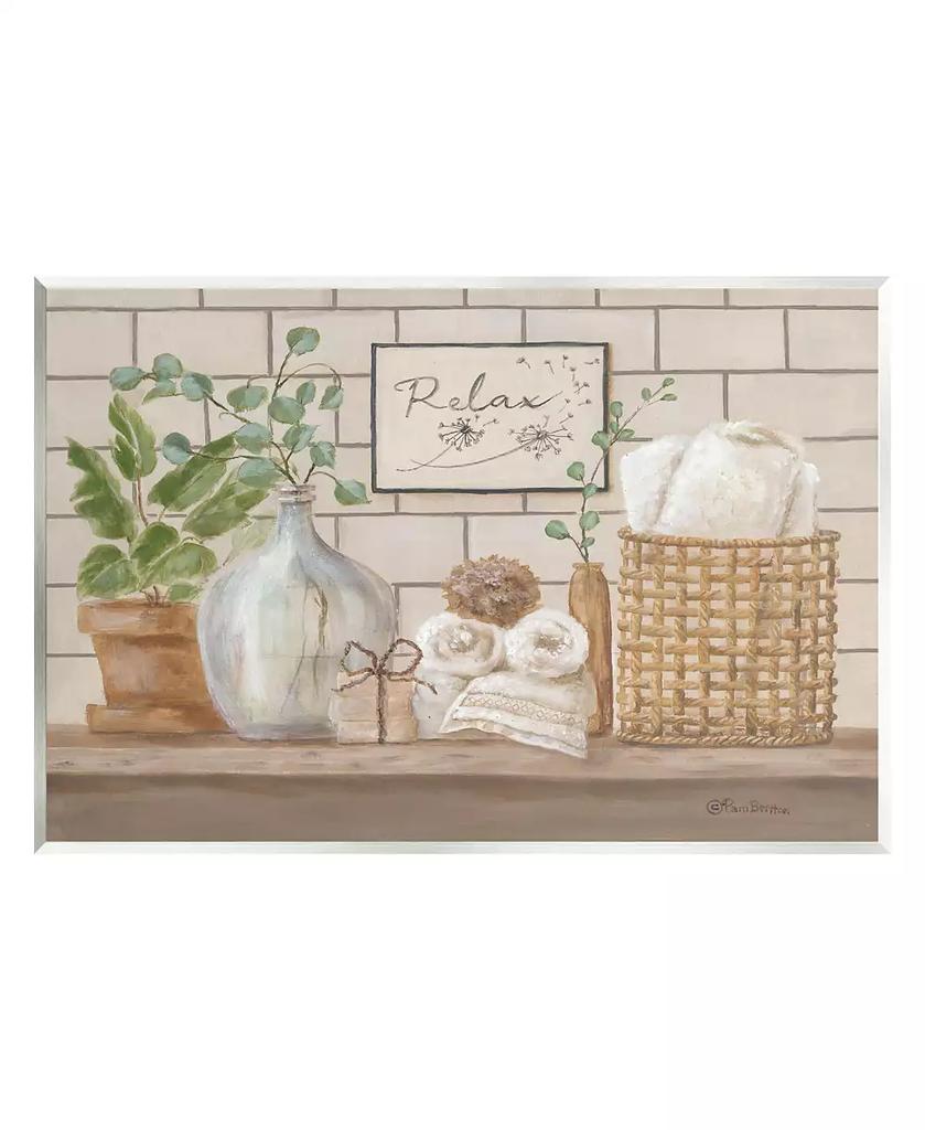 Stupell Industries Relax Uplifting Bathroom Scene Wall Plaque Art