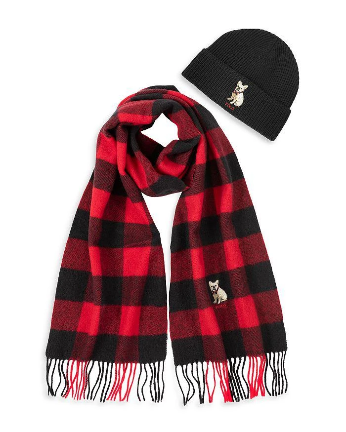 Ralph Lauren Husky Dog Beanie & Scarf Gift Set 2