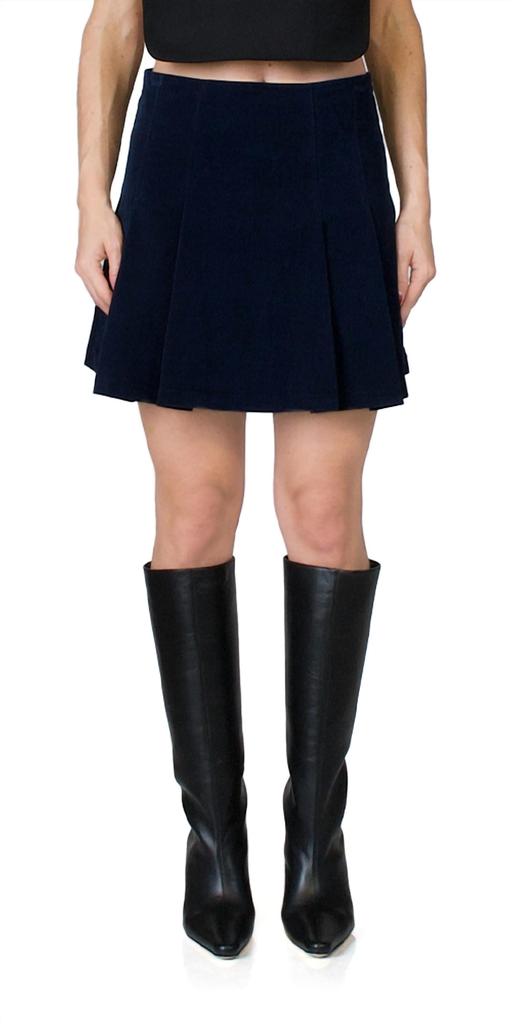 CIAO LUCIA Elia Velvet Mini Skirt In Midnight Navy