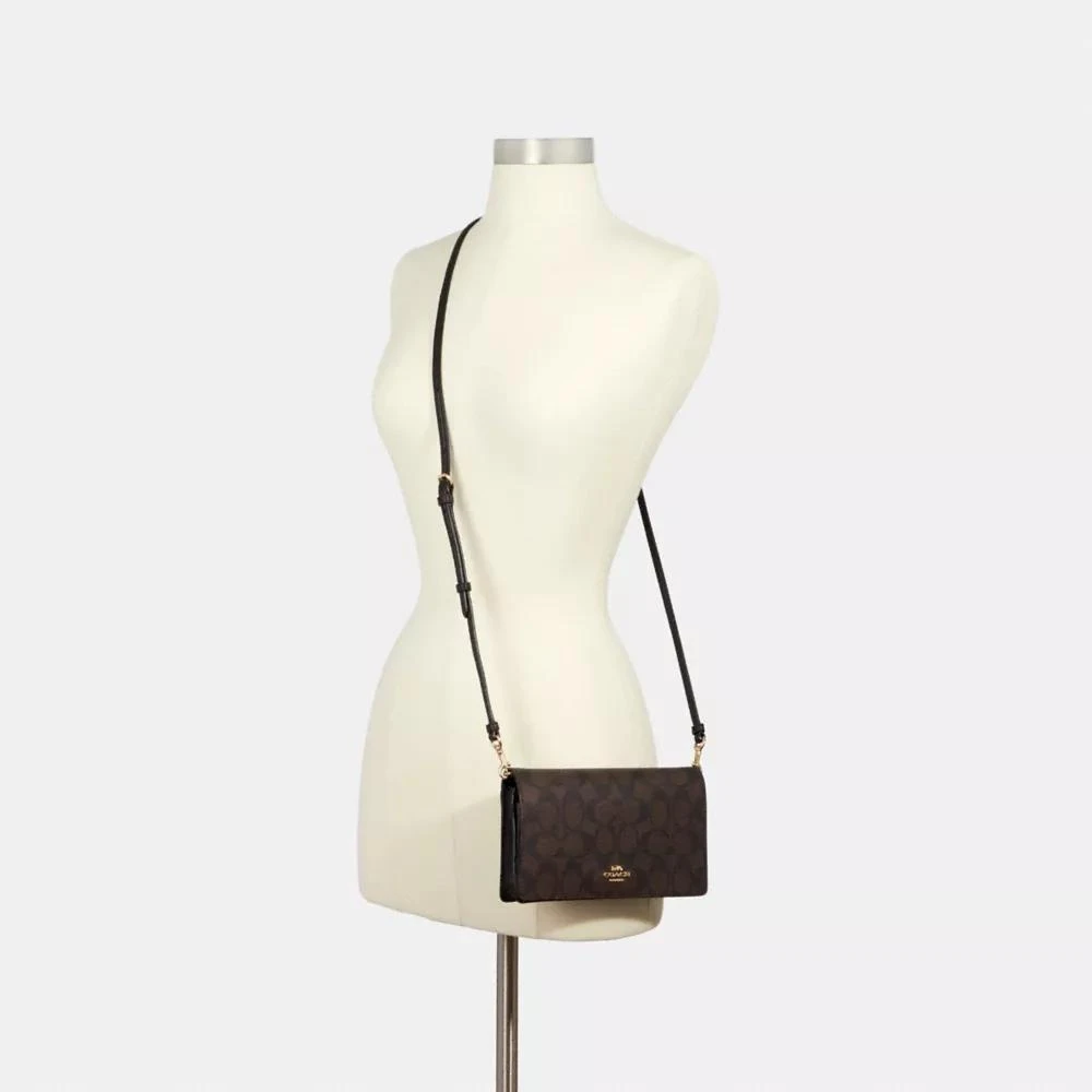 Coach Anna Foldover Clutch Crossbody In Signature Canvas 4