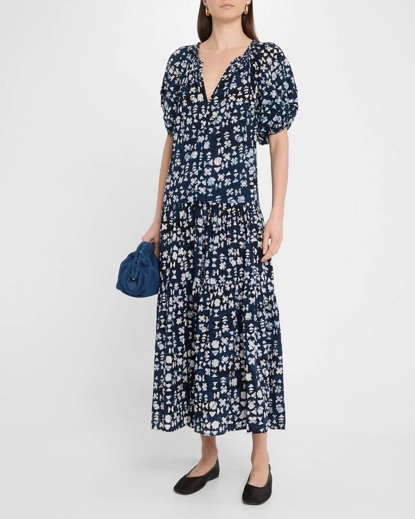 Apiece Apart Uva Tiered Abstract-Print Maxi Dress 2