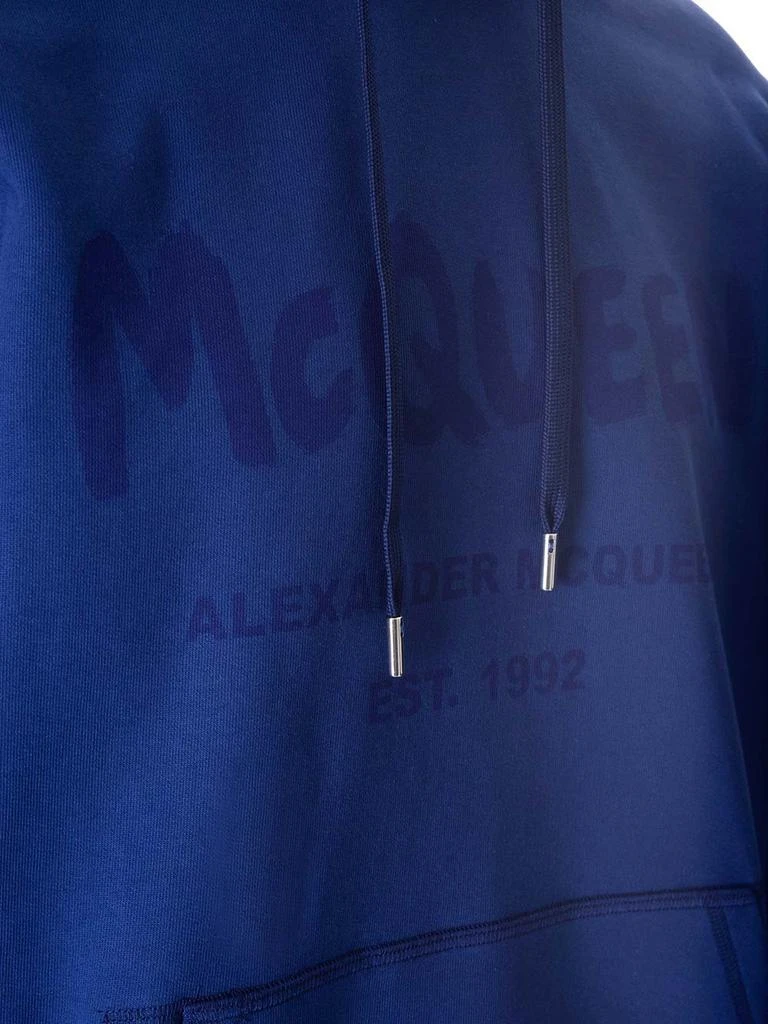 Alexander McQueen Alexander McQueen Logo Printed Drawstring Hoodie 3