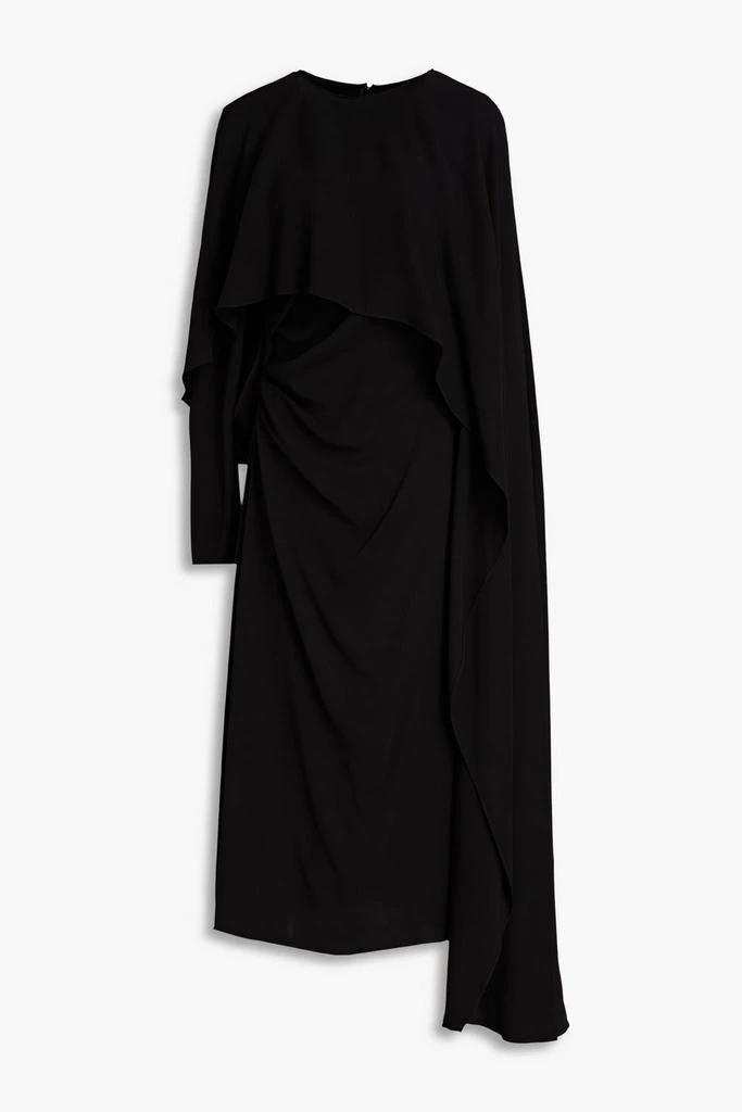 Valentino Cape-effect draped stretch-cady midi dress 1