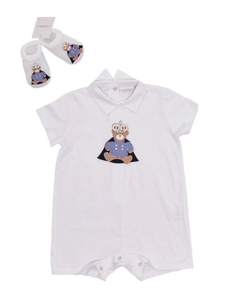 La Perla La Perla Kids Teddy Bear Patch Romper Set