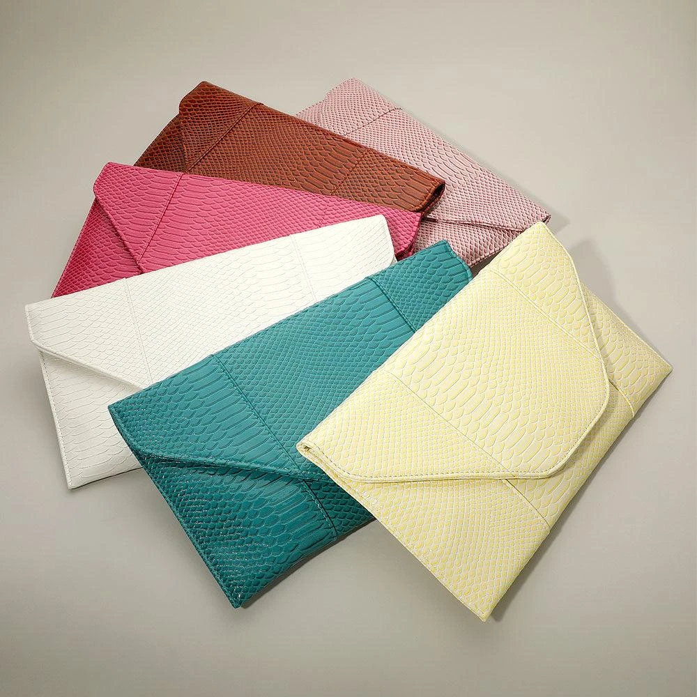 FASHNZFAB Snake Skin Patterned Envelope Clutch / Shoulder Bag 3