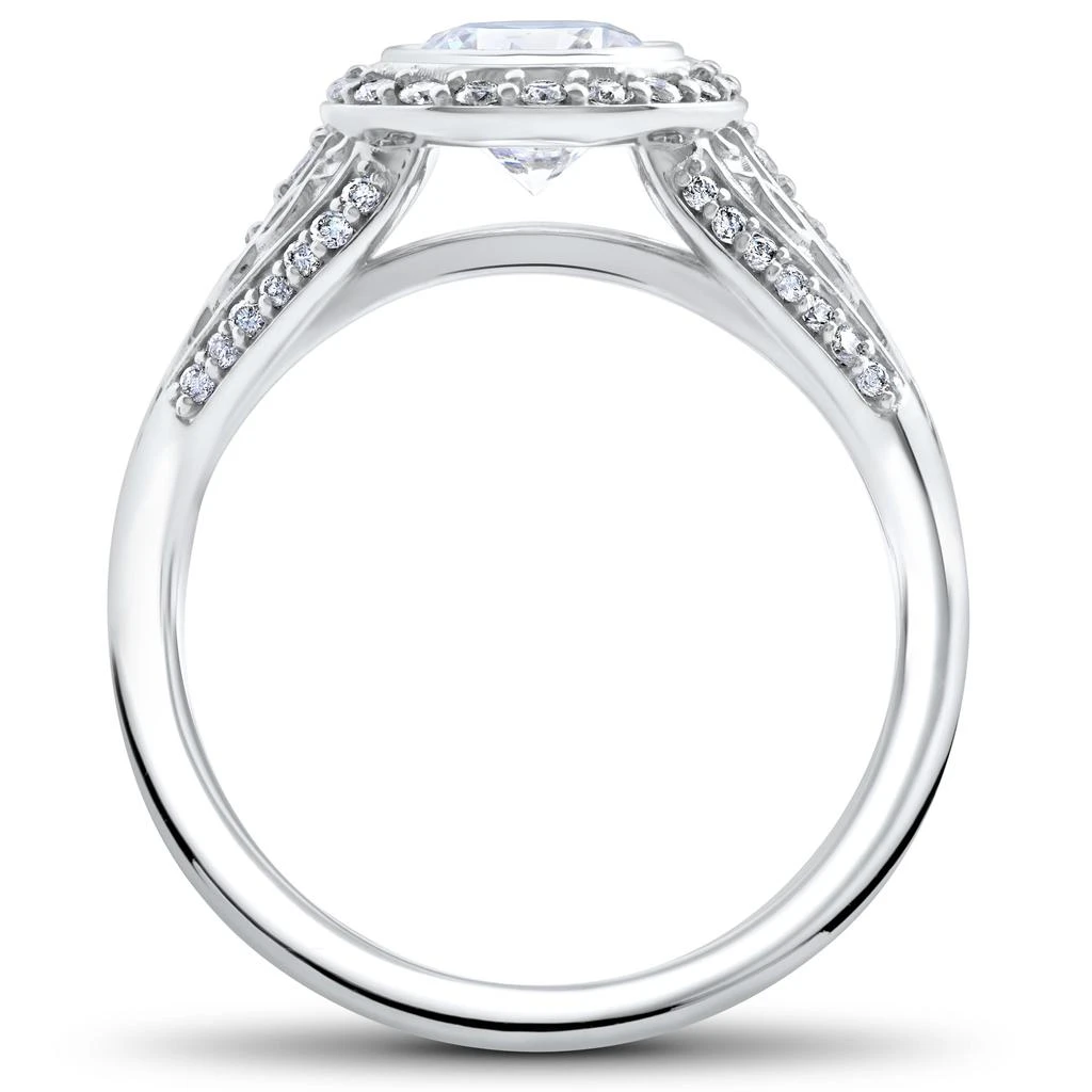 Pompeii3 1 1/4 ct Lab Grown Diamond Vintage Halo Zoe Engagement Ring White Gold 14k 2