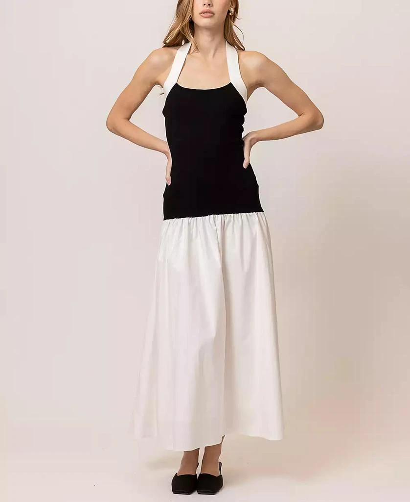 Line & Dot Women's Kohl Mixed-Media Halter-Neck Dress 6