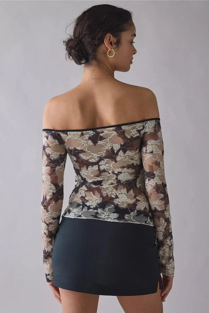 Motel Motel Laluna Sheer Lace Long Sleeve Off-The-Shoulder Top 3