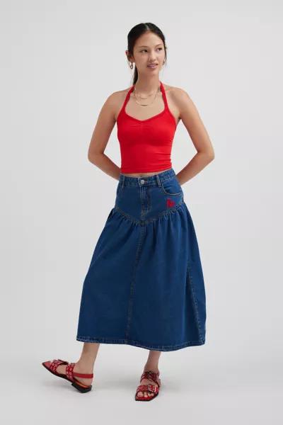 Kimchi Blue Kimchi Blue Clara Drop Waist Denim Midi Skirt