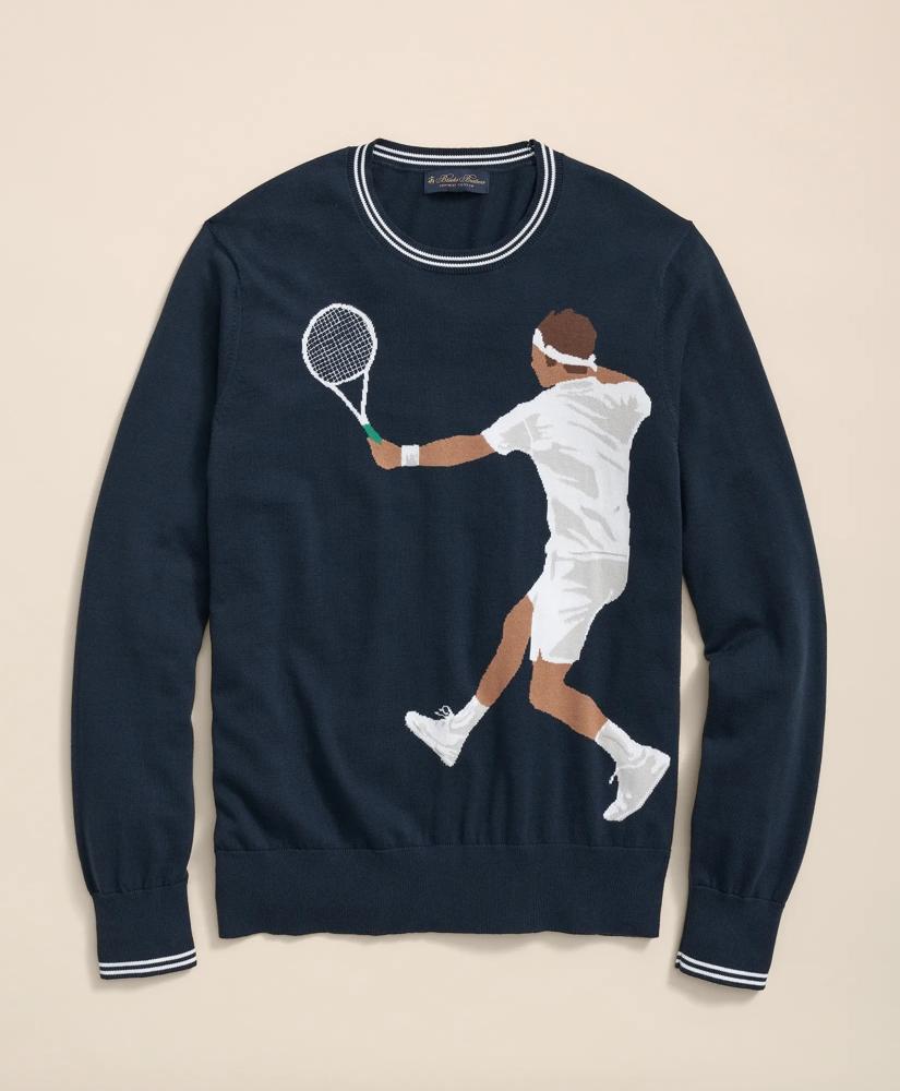 Brooks Brothers Tennis Motif Sweater in Supima® Cotton
