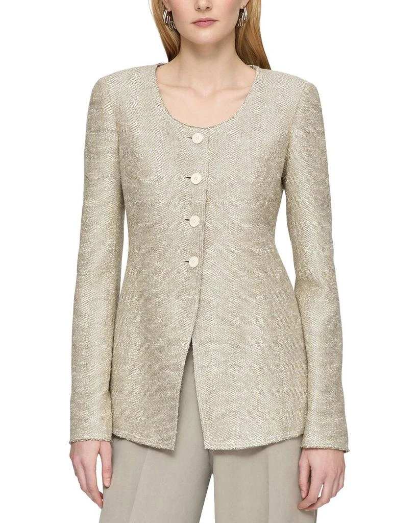 Lafayette 148 New York Scoop Neck Fitted Jacket