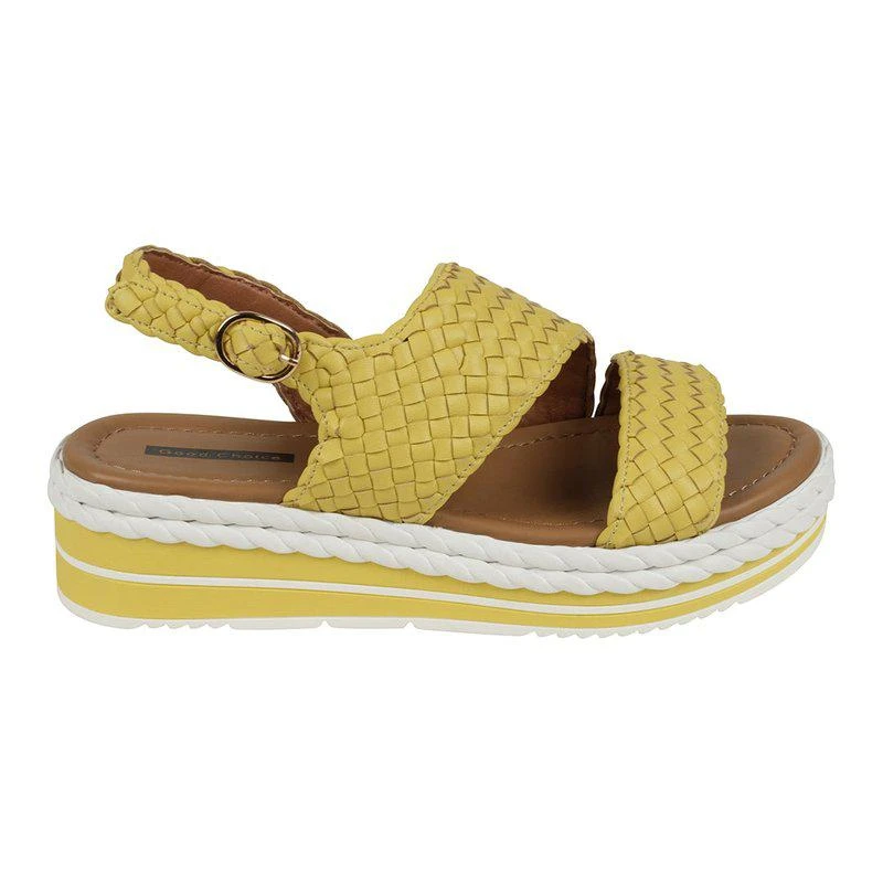 GC SHOES Gallant Mustard Double Band Slingback Platform Sandals 1