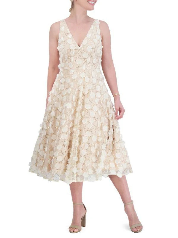 Eliza J Floral Sequin Midi Dress 4