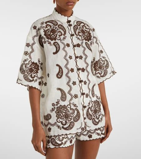 Zimmermann Ascension embroidered linen shirt 6