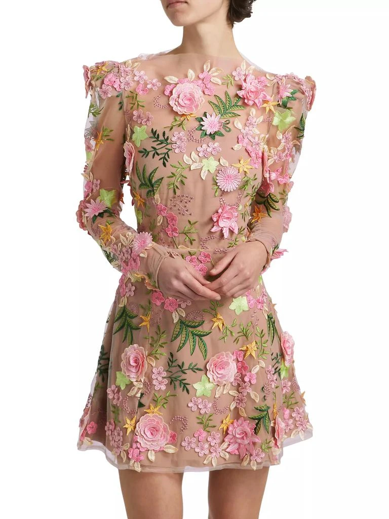 Elliatt Aella Floral Appliqué Minidress 3