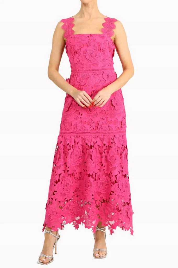 white christmas dresses Kiyonna Plus Size Genevieve Lace Flutter Sleeve Midi Dress main image 0