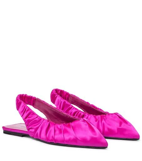 Khaite Roma satin slingback ballet flats 1