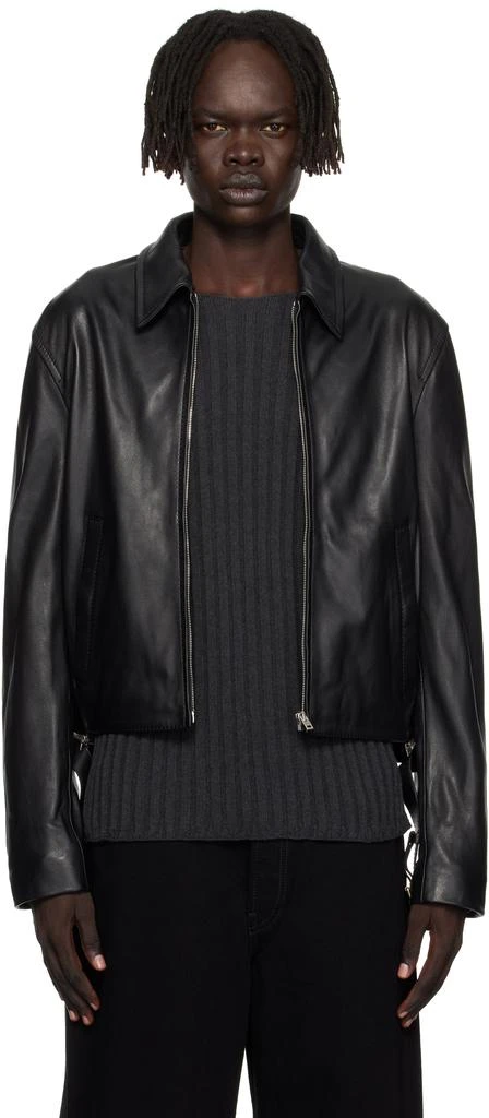 Acne Studios Black Belted Leather Jacket