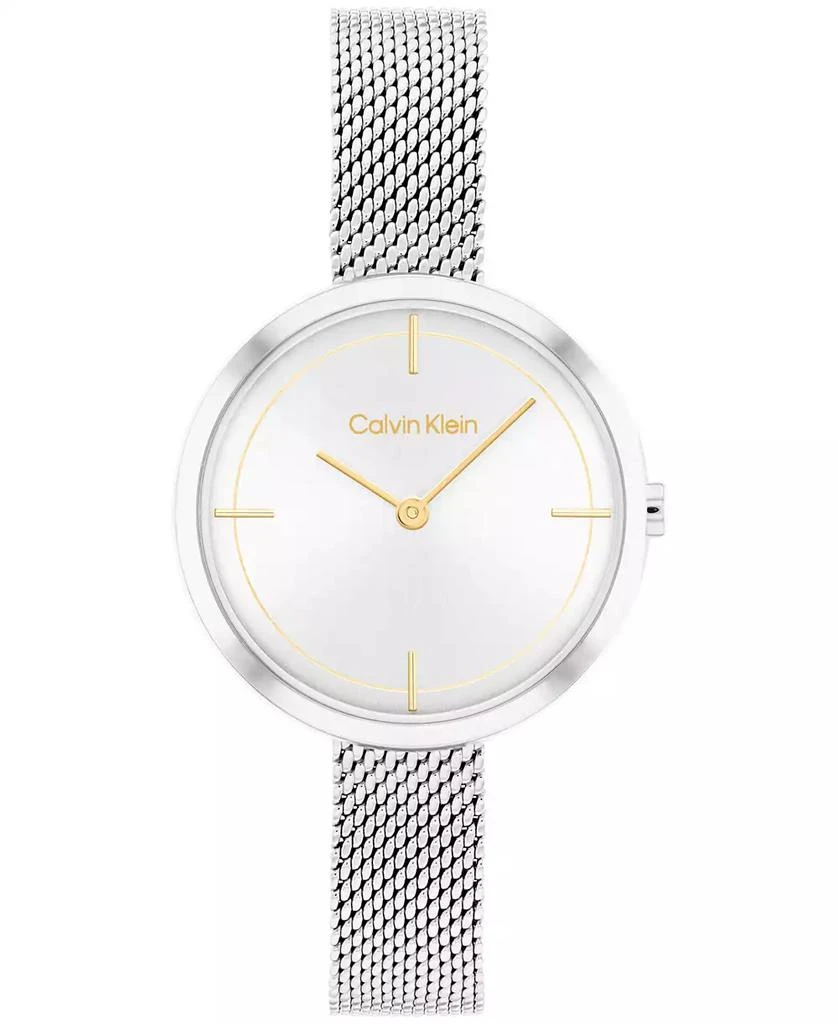 Calvin Klein Women's Silver-Tone Stainless Steel Mesh Bracelet Watch 30mm 1