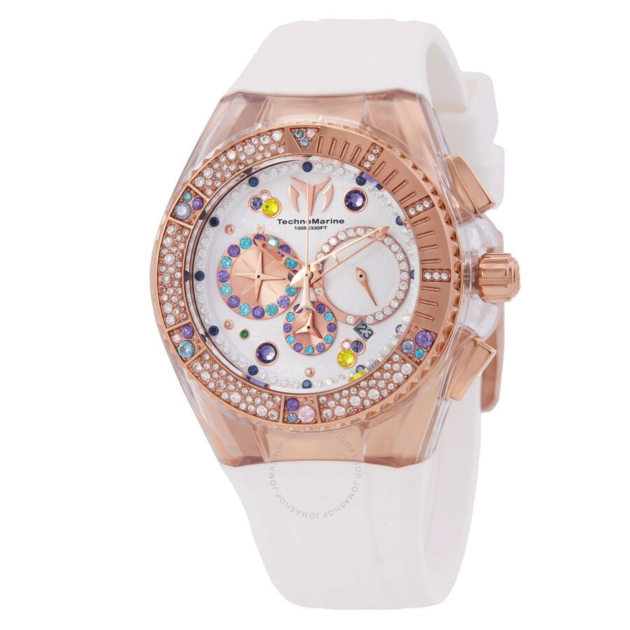 TechnoMarine Cruise Chronograph Quartz Crystal White Dial Ladies Watch TM-120002