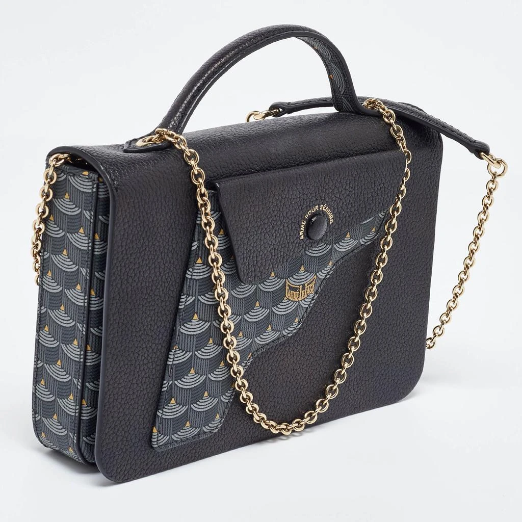 Faure Le Page Faure Le Page Black Coated Canvas and Leather Calibre 21 Top Handle Bag 3