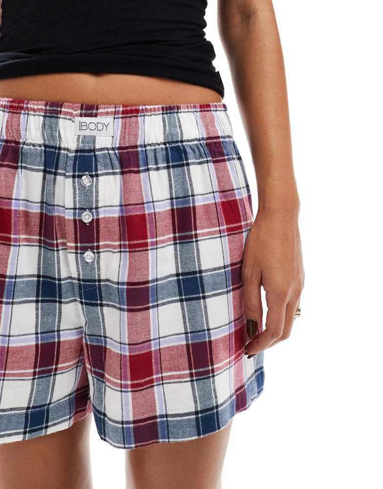 Cotton:On Cotton On sleep check boxer short in red and navy 4